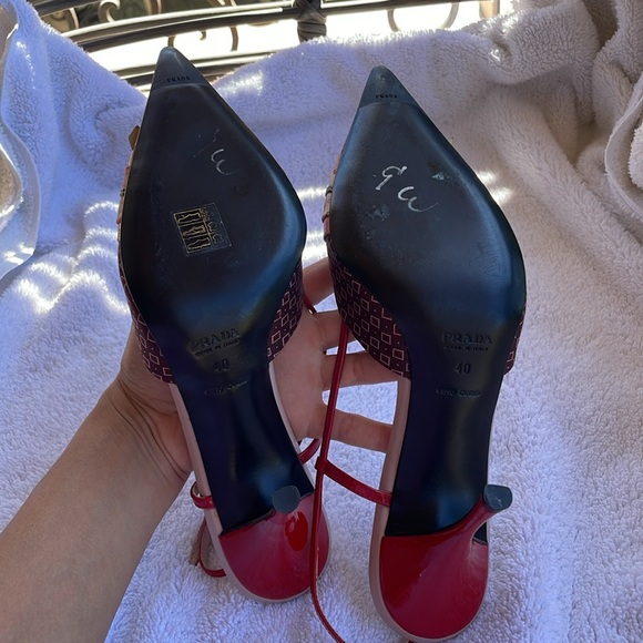 PRADA FLORAL SLINGBACK HEELS - Picture 9 of 16